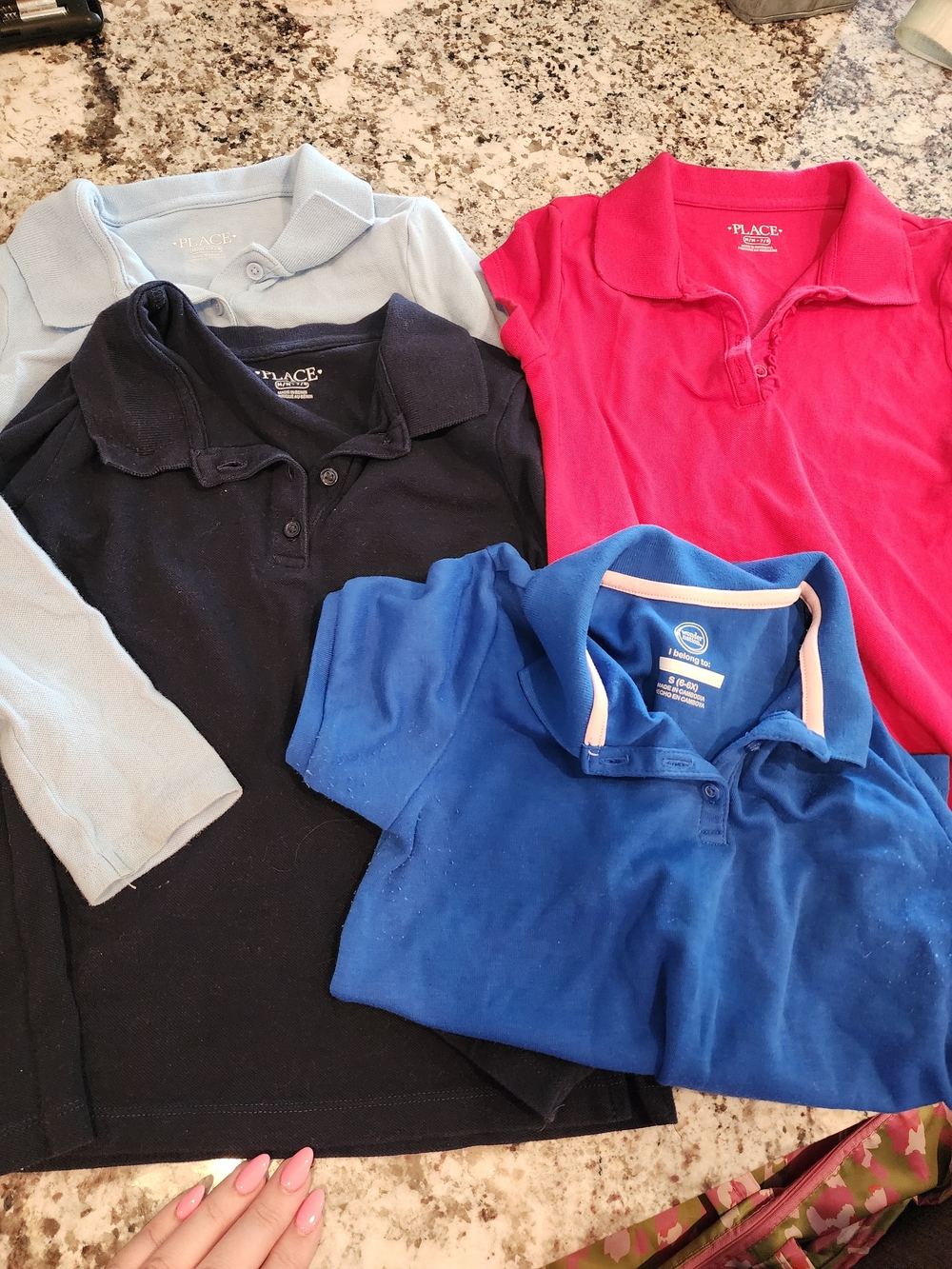 The Children's Place Kids Polo Lot - Pink, Navy, Royal Blue, Light Blue